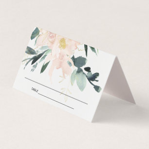 BLUSH GOLD FLORAL WATERCOLOR WEDDING PLACE CARDS