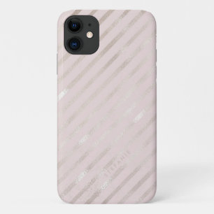 Blush Gold Foil Diamond Stripes Pattern Monogram Case-Mate iPhone Case