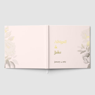 Blush Gold Foil Personalised Wedding Guest Book