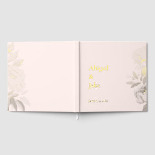 Blush Gold Foil Personalized Wedding Guest Book