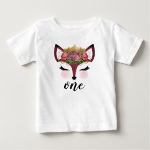 Blush & Gold Fox Princess Baby T-Shirt