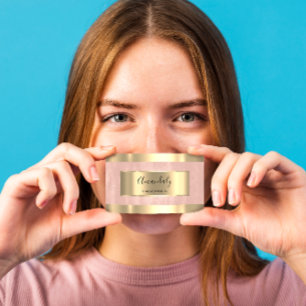 Blush  Gold Framed Elegant Professional Modern Business Card