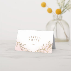 Blush gold gilded botanical elegant wedding place card
