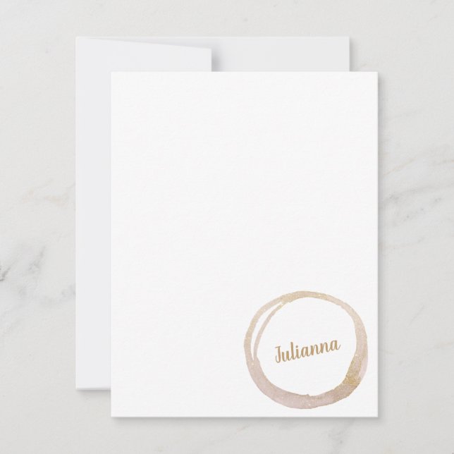 Blush Gold Glitter Abstract Circle Personalised Card (Front)