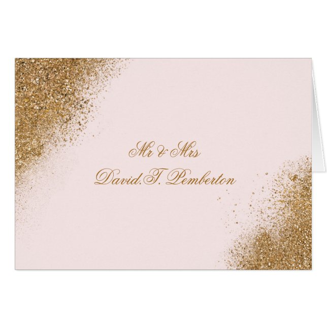 Blush Gold Glitter Sparkle Elegant Wedding (Front Horizontal)