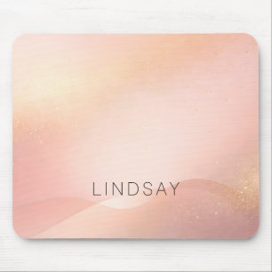 Blush Gold Glow Gradient Mouse Pad