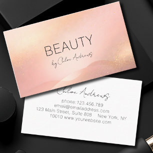Blush Gold Glow Gradient Salon Business Card