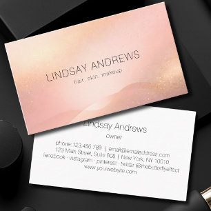 Blush Gold Glow Gradient Salon Business Card