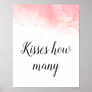 Blush Gold Guess How Many Kisses Sign