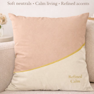 Blush Gold Harmony Throw Pillow
