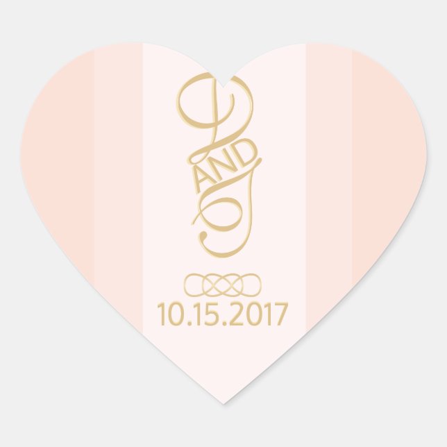 Blush Gold Heart Stickers (Front)