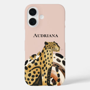 Blush Gold Leopard iPhone 16 Case
