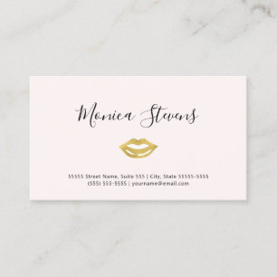 Blush Gold Makeup Artist Business Card