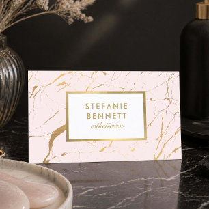 Blush Gold Marble Aesthetician Luxury Business Card