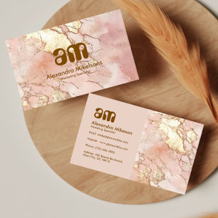 Blush Gold Marble Elegant Professional Business Card