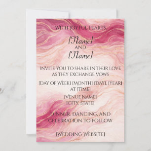Blush & Gold Marble Wedding Invitation