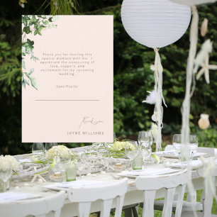 Blush & Gold Message Ivy Bridal Shower Thank You  Invitation