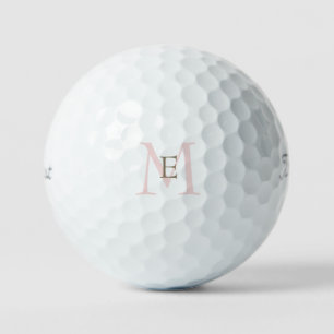 Blush & Gold Monogram Woman Titleist VI Golf Balls