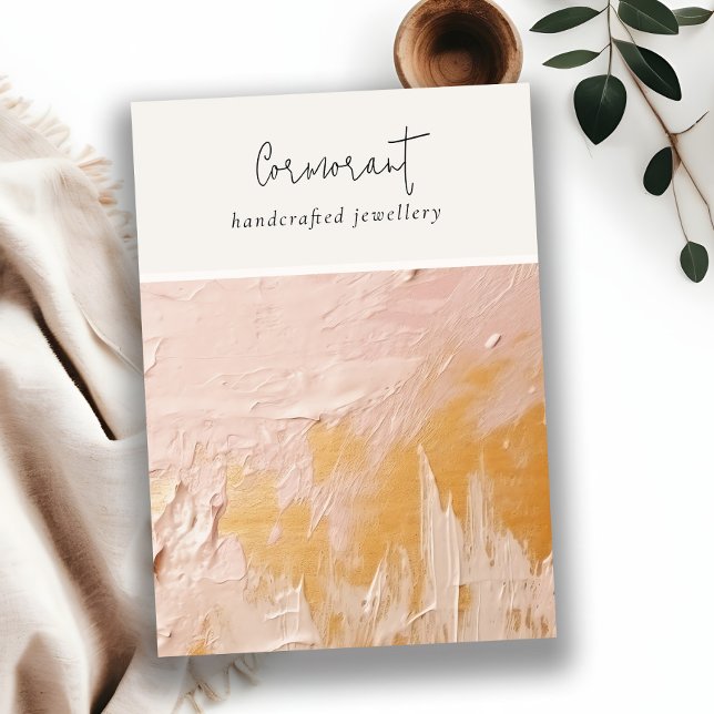 Blush Gold Oil Paint Texture Blank Jewellery Displ Business Card (Creator Uploaded)