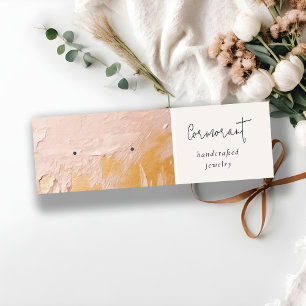 Blush Gold Oil Paint Texture Earring Stud Holder Mini Business Card