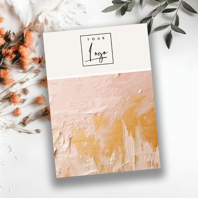 Blush Gold Oil Paint Texture Logo Blank Jewellery Business Card (Creator Uploaded)