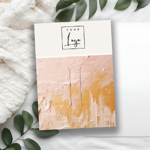 Blush Gold Oil Paint Texture Logo Hairpin Display Business Card