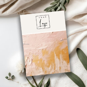 Blush Gold Oil Paint Texture Logo Necklace Display Business Card