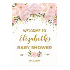 Blush Gold Peonies Chic Baby Shower Welcome