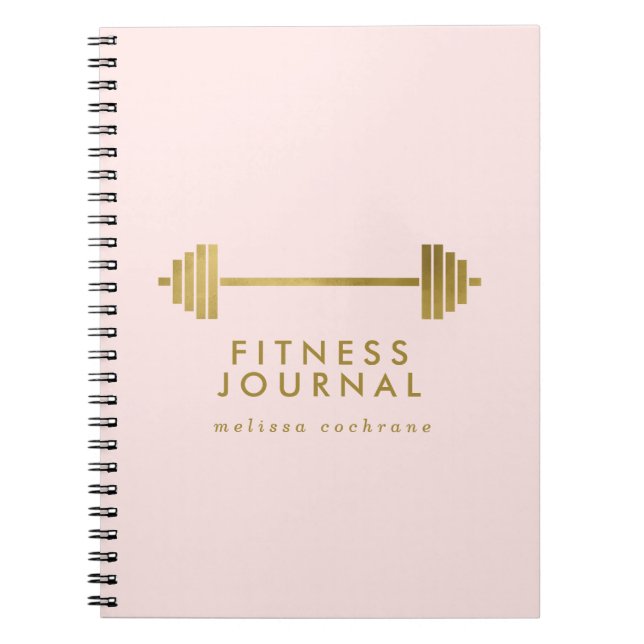 Blush & Gold Personalised Fitness Journal (Front)