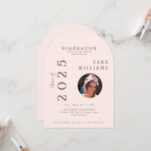 Blush & Gold Photo Grad Party in the House Invitation