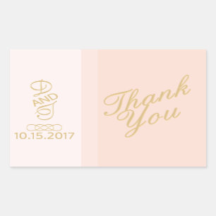Blush Gold Thank You Stickers