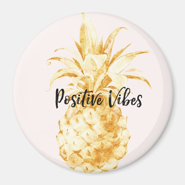 Blush Gold Tropical Pineapple Magnet (Front)