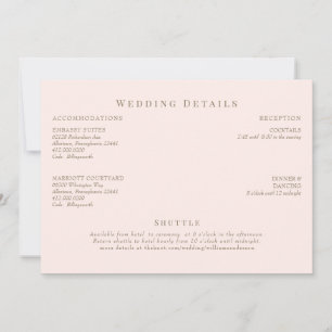 Blush & Gold Wedding Details Invitation