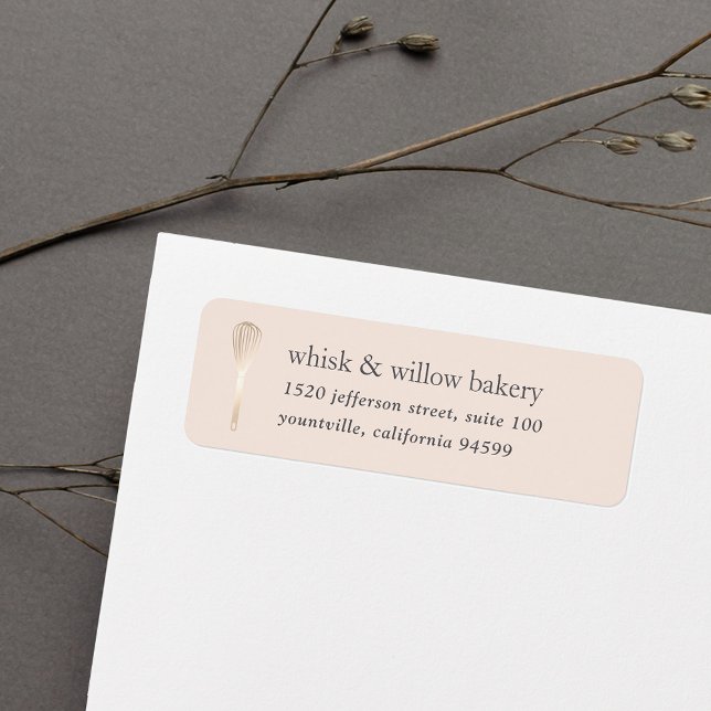 Blush & Gold Whisk Bakery Return Address (Creator Uploaded)