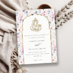 Blush Gold Wildflower Ganesh Indian Wedding Invitation<br><div class="desc">If you need any further customisation please feel free to message me on yellowfebstudio@gmail.com.</div>