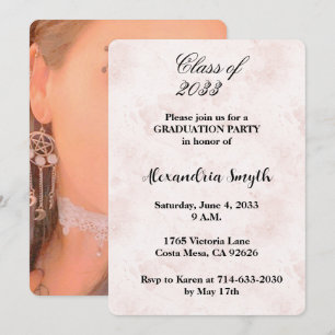 Blush Graduation Invitation