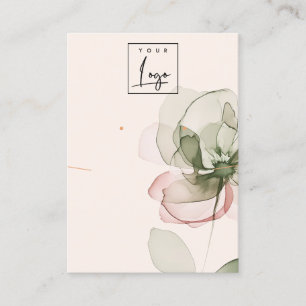 Blush Green Flower Logo Necklace Earring Display Business Card