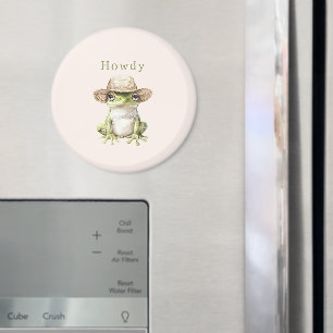 Blush Green Frog with Hat Magnet