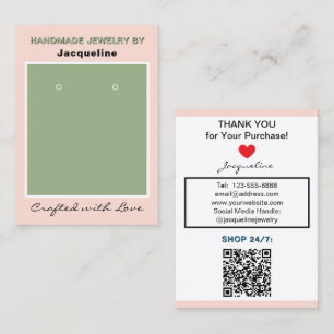 Blush Green Jewelry Earrings Website QR Code Business Card