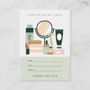 Blush Green Makeup Artist Cosmologist Appointment Card