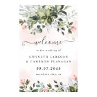 Blush Greenery Dusty Blue Wedding Welcome Sign XL