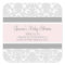 Blush Grey Damask Baby Shower Favour Stickers
