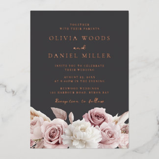 Blush & Grey Elegant Wedding Rose Gold