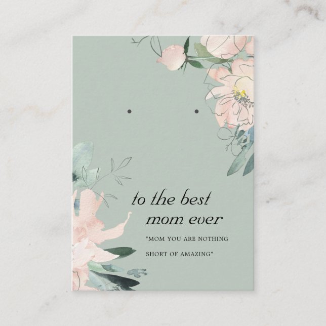 BLUSH GREY FLORAL MOM GIFT EARRING DISPLAY CARD (Front)