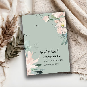 BLUSH GREY FLORAL MOM GIFT NECKLACE EARRING CARD