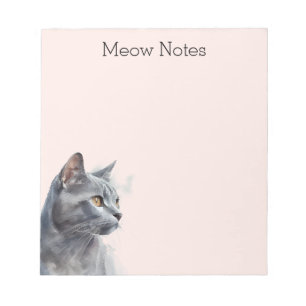 Blush Grey Kitty Cat Notepad