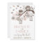 Blush & Grey Retro Owls Winter Wedding Invitation