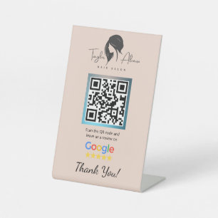 Blush Hair Salon Google Review Stand Template Pedestal Sign