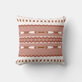 Blush Harmony – Dusty Rose Brown & Cream Geometric Cushion