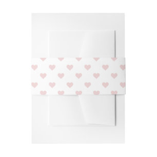 Blush Heart Pattern Invitation Belly Band